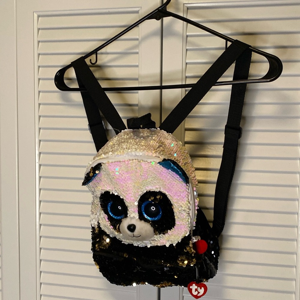 Ty cute Panda sequenced backpack panda🐼